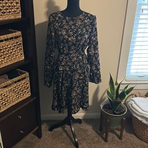 Shein long sleeved flower print dress